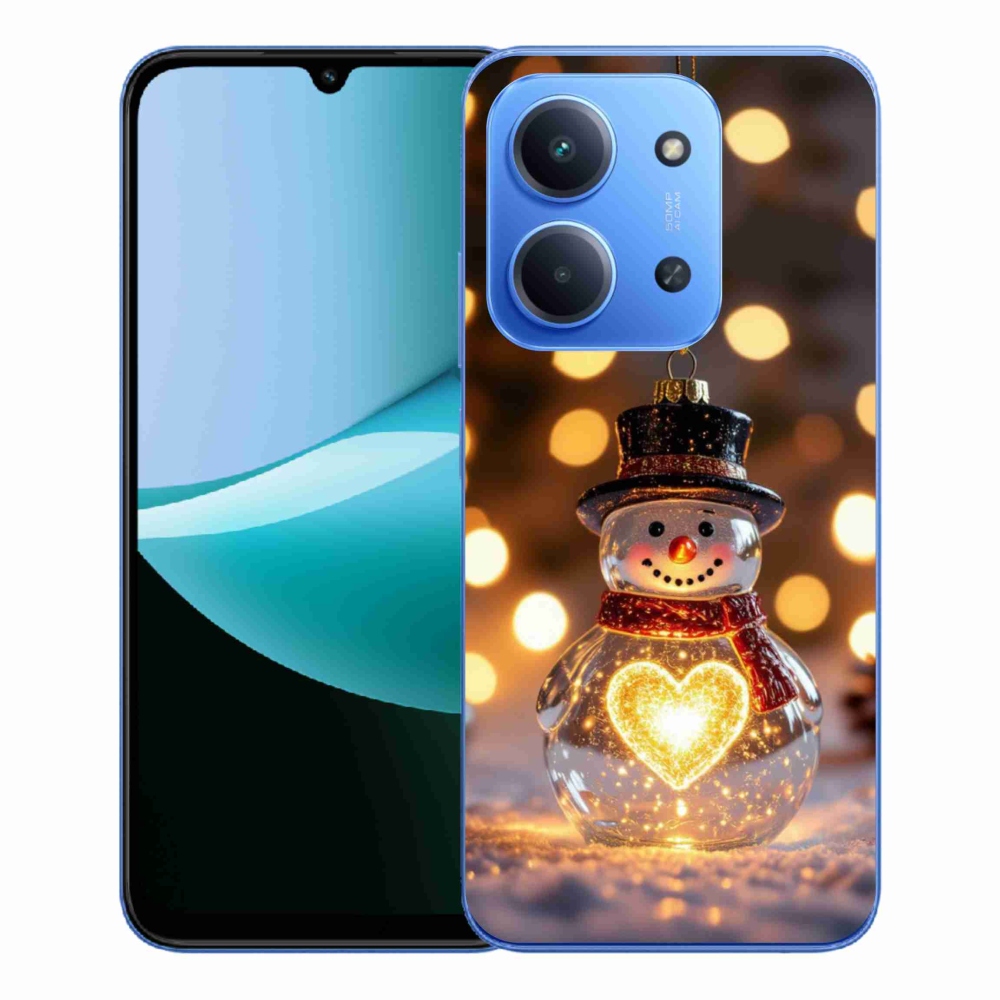 Gelový kryt mmCase na Xiaomi Redmi 15C 173mm - svítící vánoční sněhulák