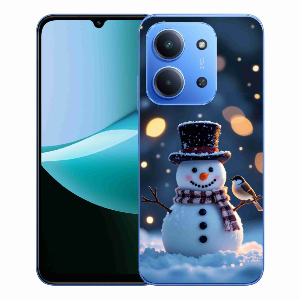 Gelový kryt mmCase na Xiaomi Redmi 15C 173mm - vánoční sněhulák
