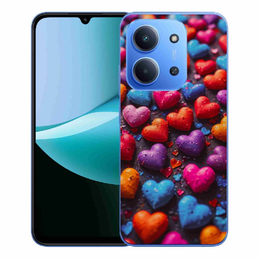 Gelový kryt mmCase na Xiaomi Redmi 15C 4G/5G (173mm) - barevná srdce