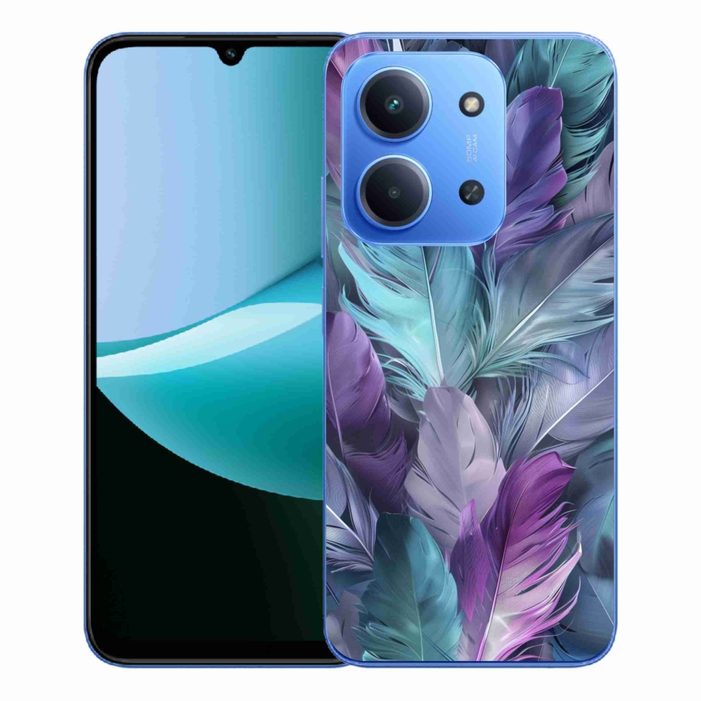 Gelový kryt mmCase na Xiaomi Redmi 15C 4G/5G (173mm) - barevné peří 2