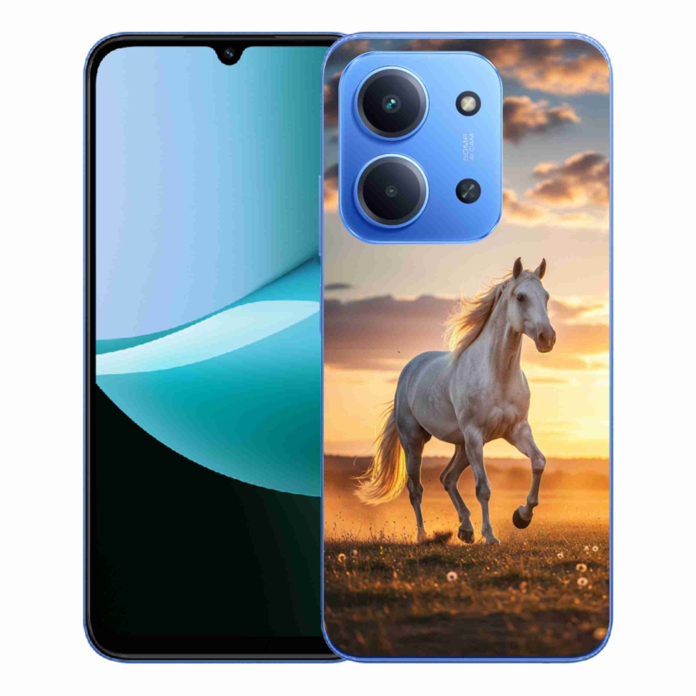 Gelový kryt mmCase na Xiaomi Redmi 15C 4G/5G (173mm) - běžící bílý kůň 2