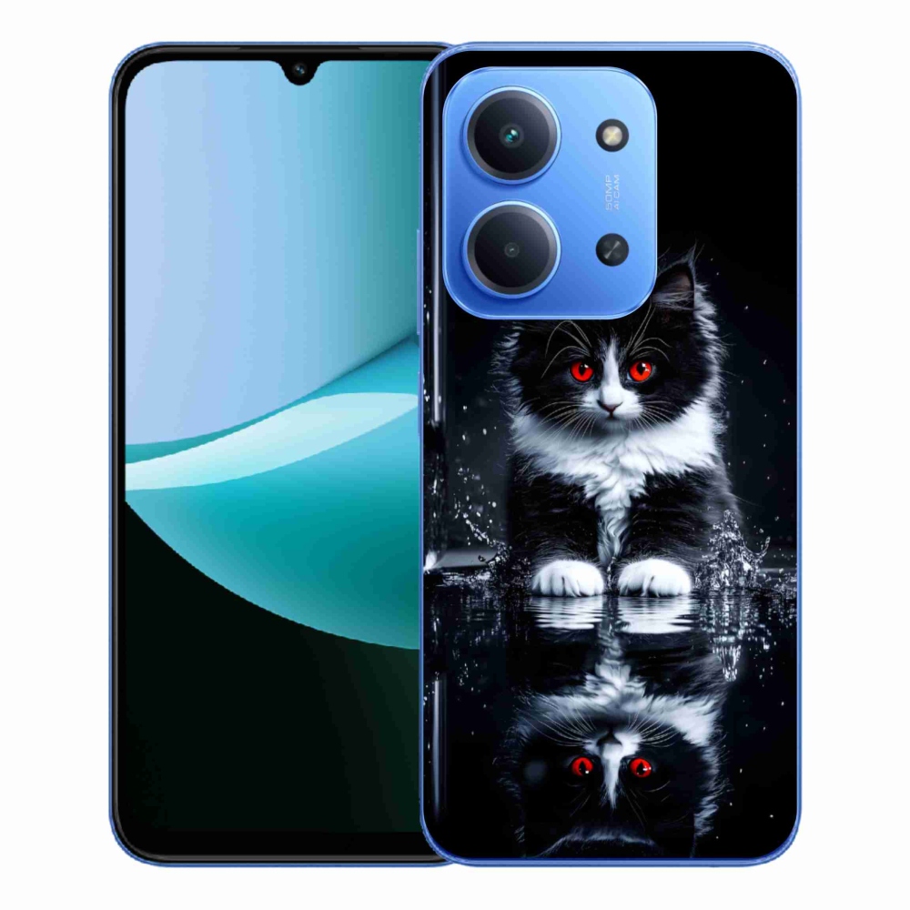 Gelový kryt mmCase na Xiaomi Redmi 15C 4G/5G (173mm) - černobílé kotě