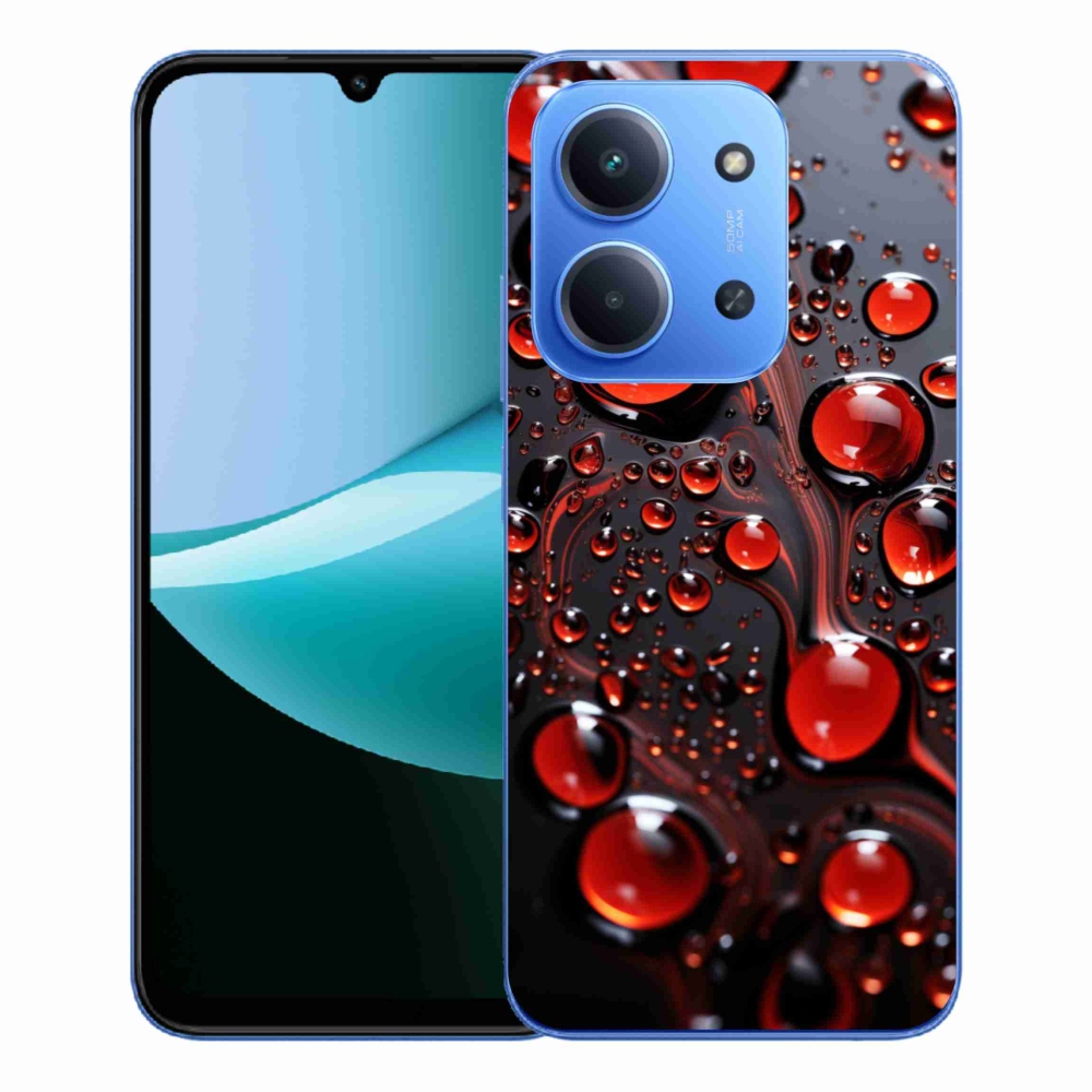 Gelový kryt mmCase na Xiaomi Redmi 15C 4G/5G (173mm) - červené kapky 2