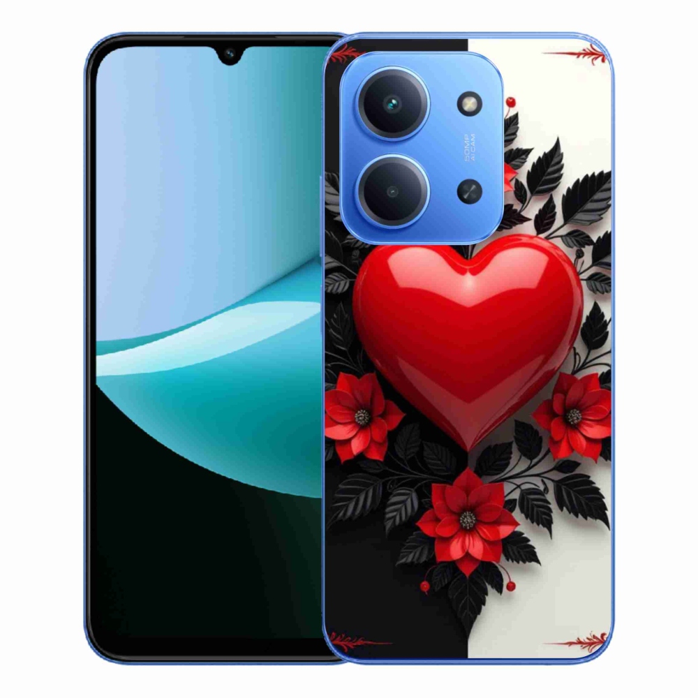 Gelový kryt mmCase na Xiaomi Redmi 15C 4G/5G (173mm) - červené srdce