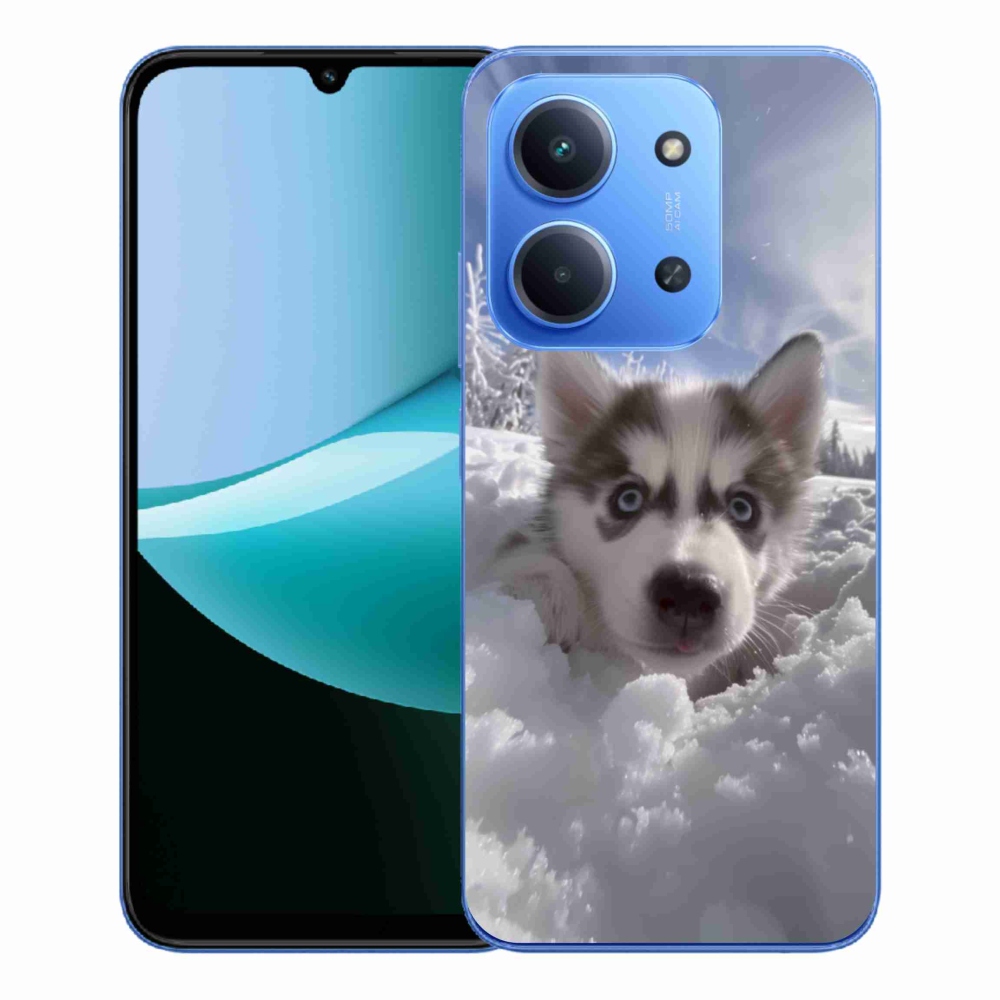 Gelový kryt mmCase na Xiaomi Redmi 15C 4G/5G (173mm) - husky ve sněhu