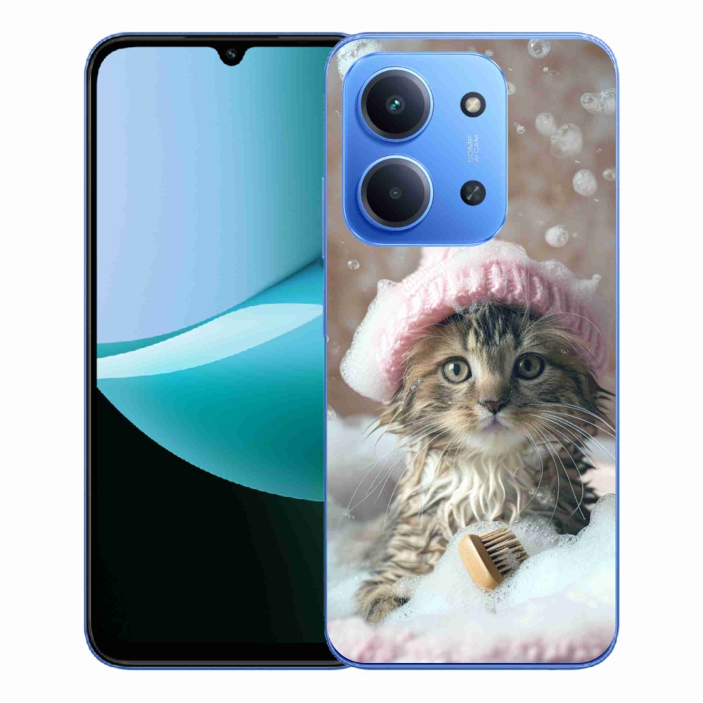 Gelový kryt mmCase na Xiaomi Redmi 15C 4G/5G (173mm) - kotě a koupel