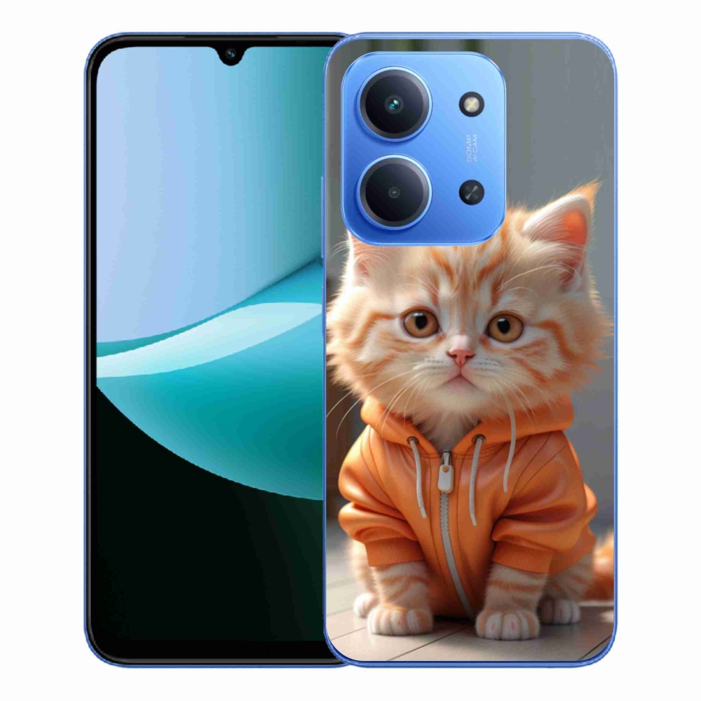 Gelový kryt mmCase na Xiaomi Redmi 15C 4G/5G (173mm) - kotě v mikině