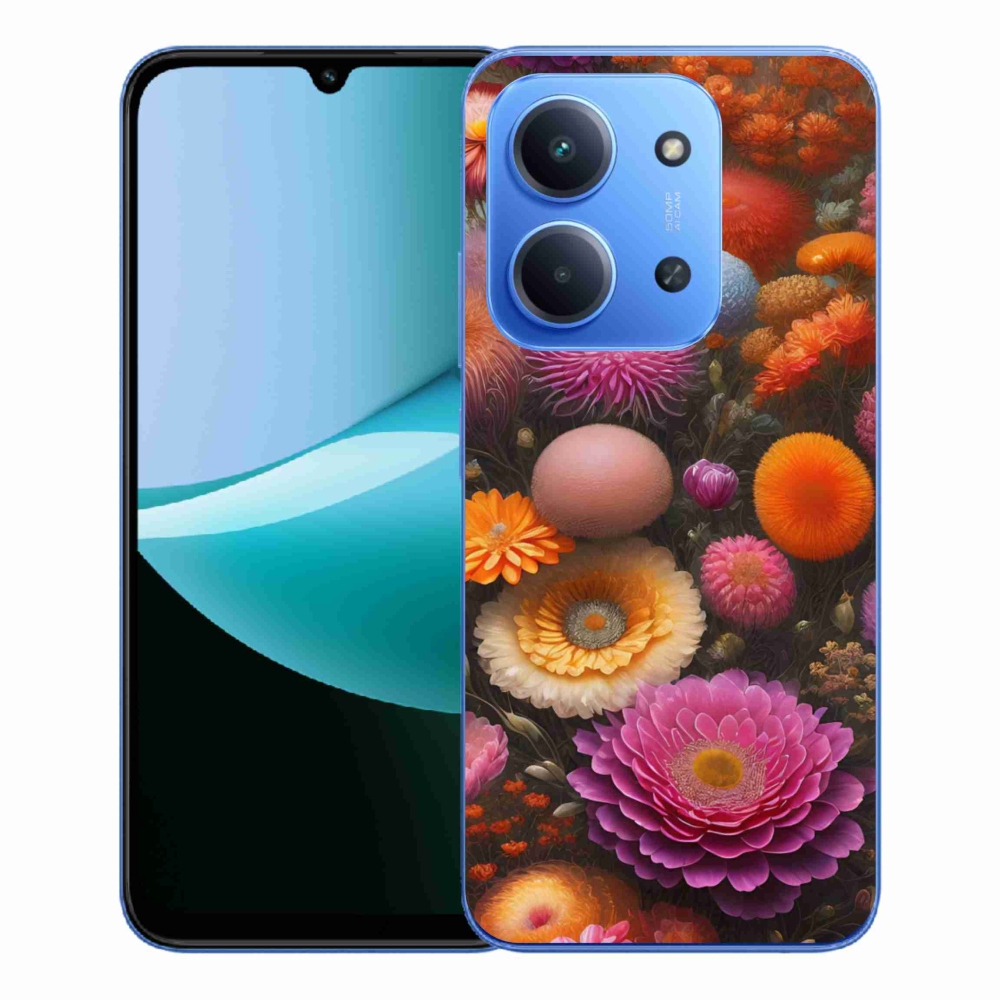 Gelový kryt mmCase na Xiaomi Redmi 15C 4G/5G (173mm) - květinová kompozice