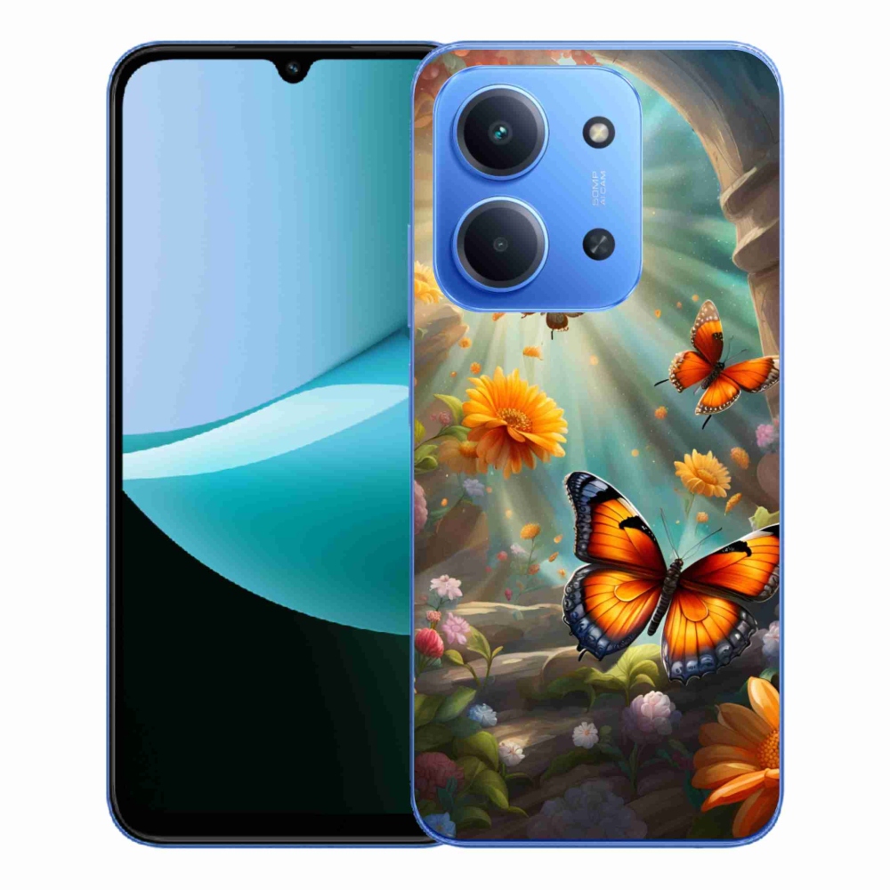 Gelový kryt mmCase na Xiaomi Redmi 15C 4G/5G (173mm) - motýlí zahrada 2