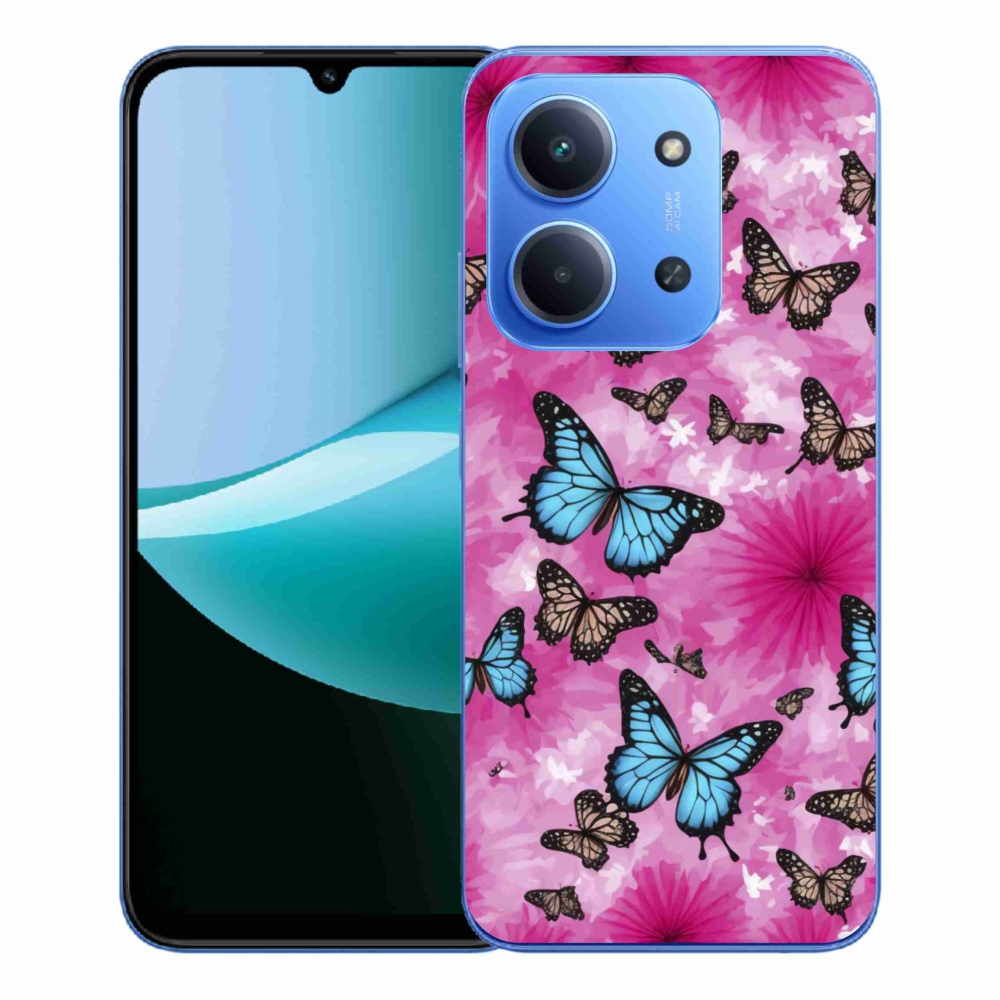 Gelový kryt mmCase na Xiaomi Redmi 15C 4G/5G (173mm) - motýlí zahrada