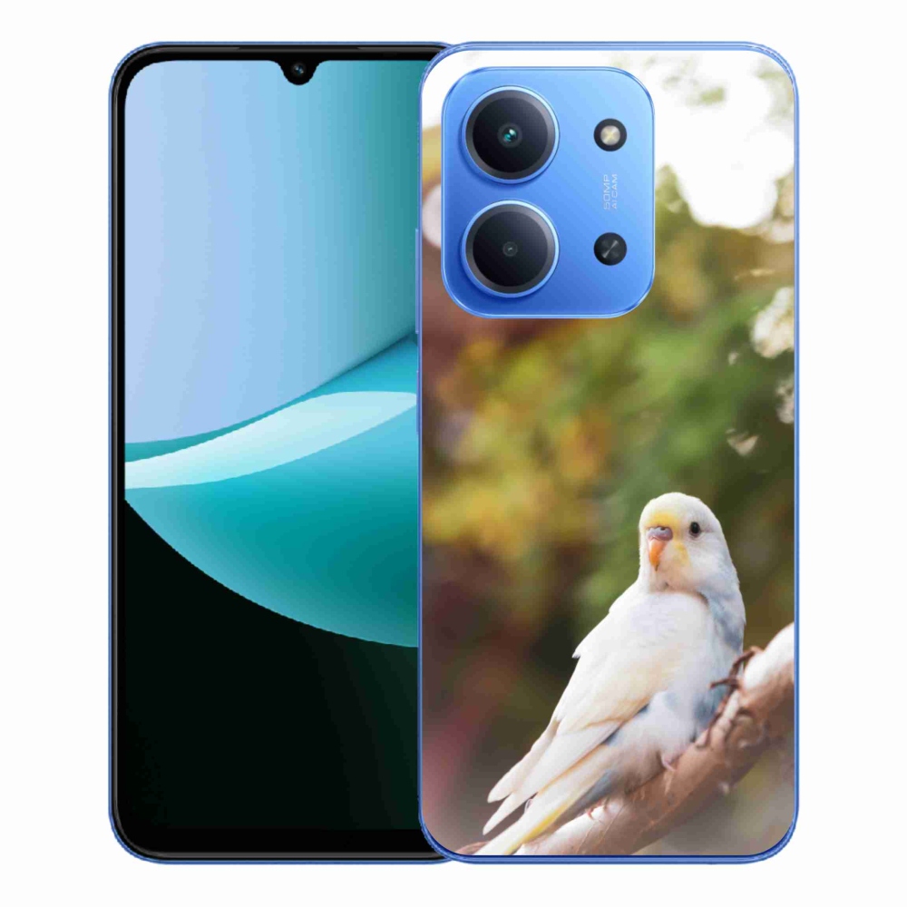 Gelový kryt mmCase na Xiaomi Redmi 15C 4G/5G (173mm) - papoušek andulka bílá