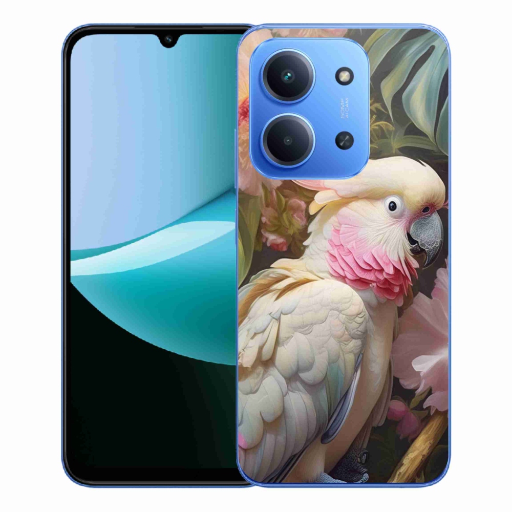 Gelový kryt mmCase na Xiaomi Redmi 15C 4G/5G (173mm) - papoušek kakadu růžový 2