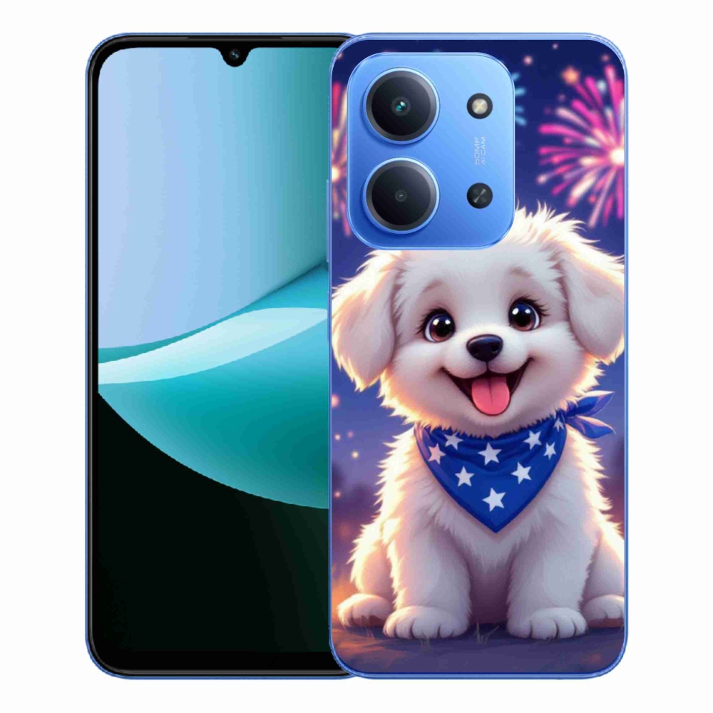 Gelový kryt mmCase na Xiaomi Redmi 15C 4G/5G (173mm) - slavnostní štěně