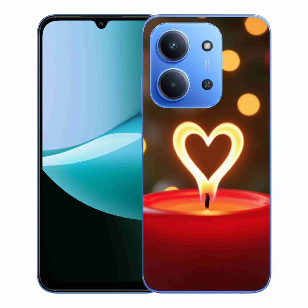 Gelový kryt mmCase na Xiaomi Redmi 15C 4G/5G (173mm) - srdce z plamene