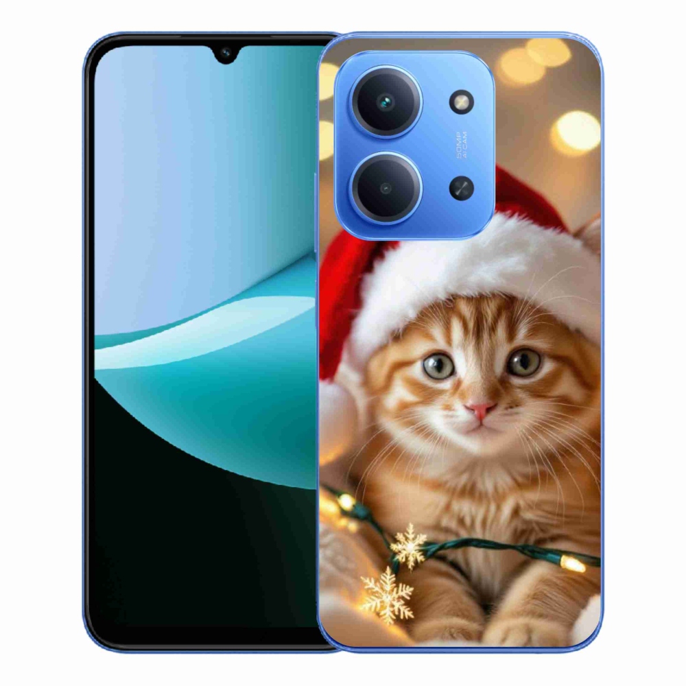 Gelový kryt mmCase na Xiaomi Redmi 15C 4G/5G (173mm) - vánoční kotě