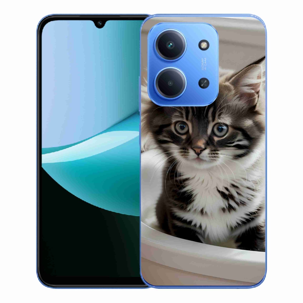 Gelový kryt mmCase na Xiaomi Redmi 15C 4G/5G (173mm) - zvědavé kotě