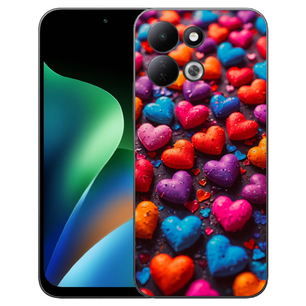 Gelový kryt mmCase na Xiaomi Redmi 17 4G/5G - barevná srdce