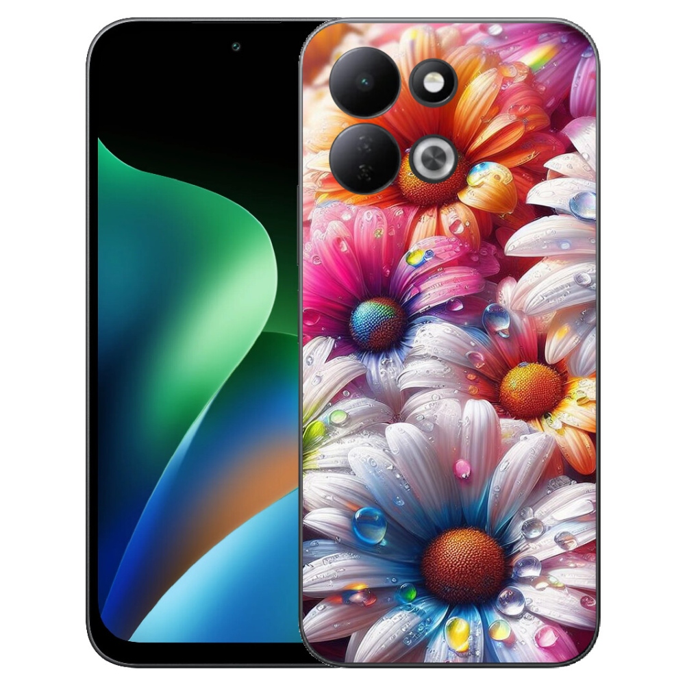 Gelový kryt mmCase na Xiaomi Redmi 17 4G/5G - barevné kopretiny