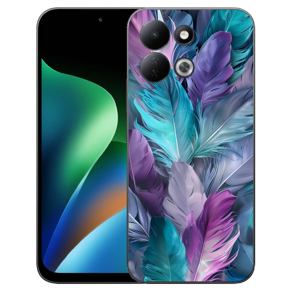 Gelový kryt mmCase na Xiaomi Redmi 17 4G/5G - barevné peří 2