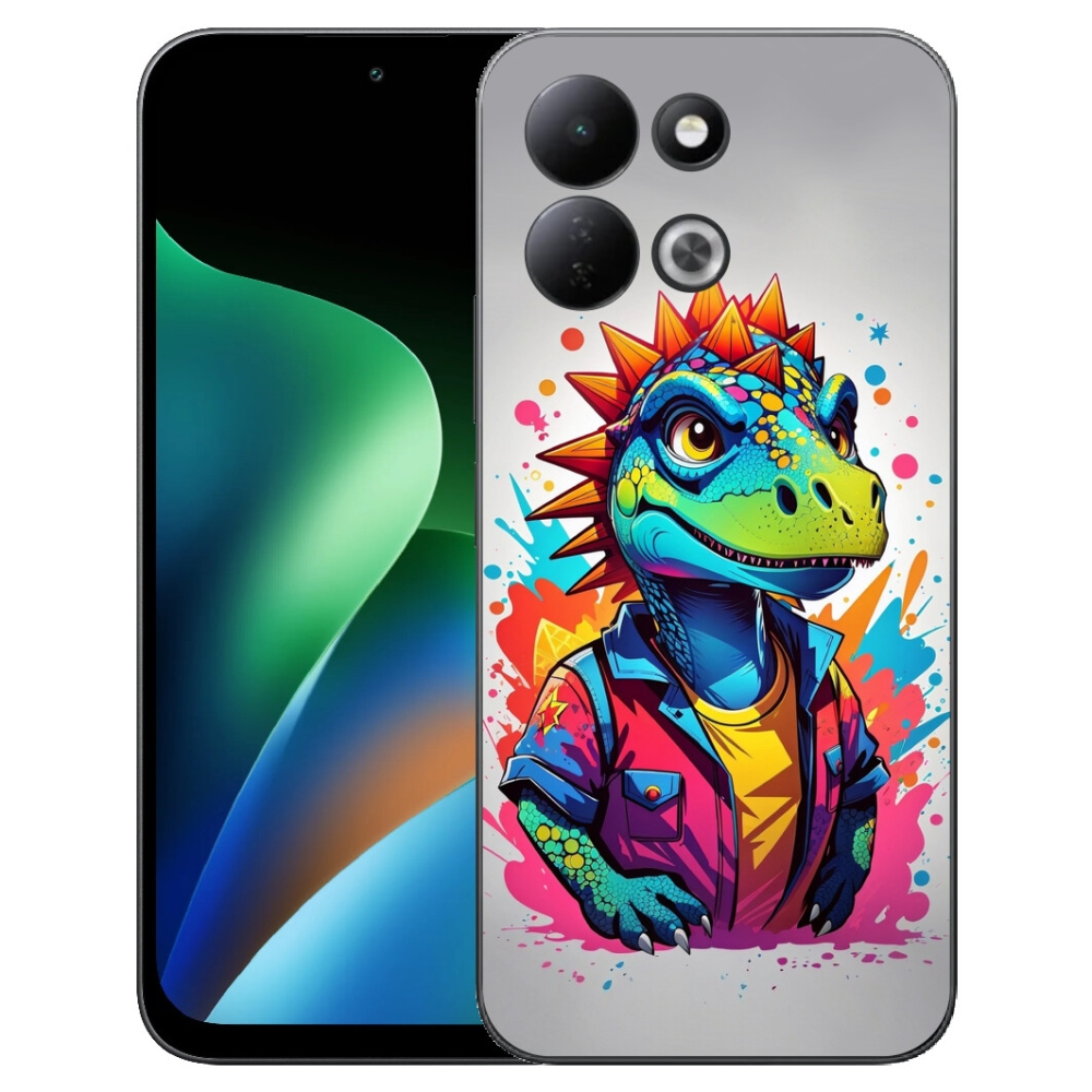 Gelový kryt mmCase na Xiaomi Redmi 17 4G/5G - barevný dinosaurus