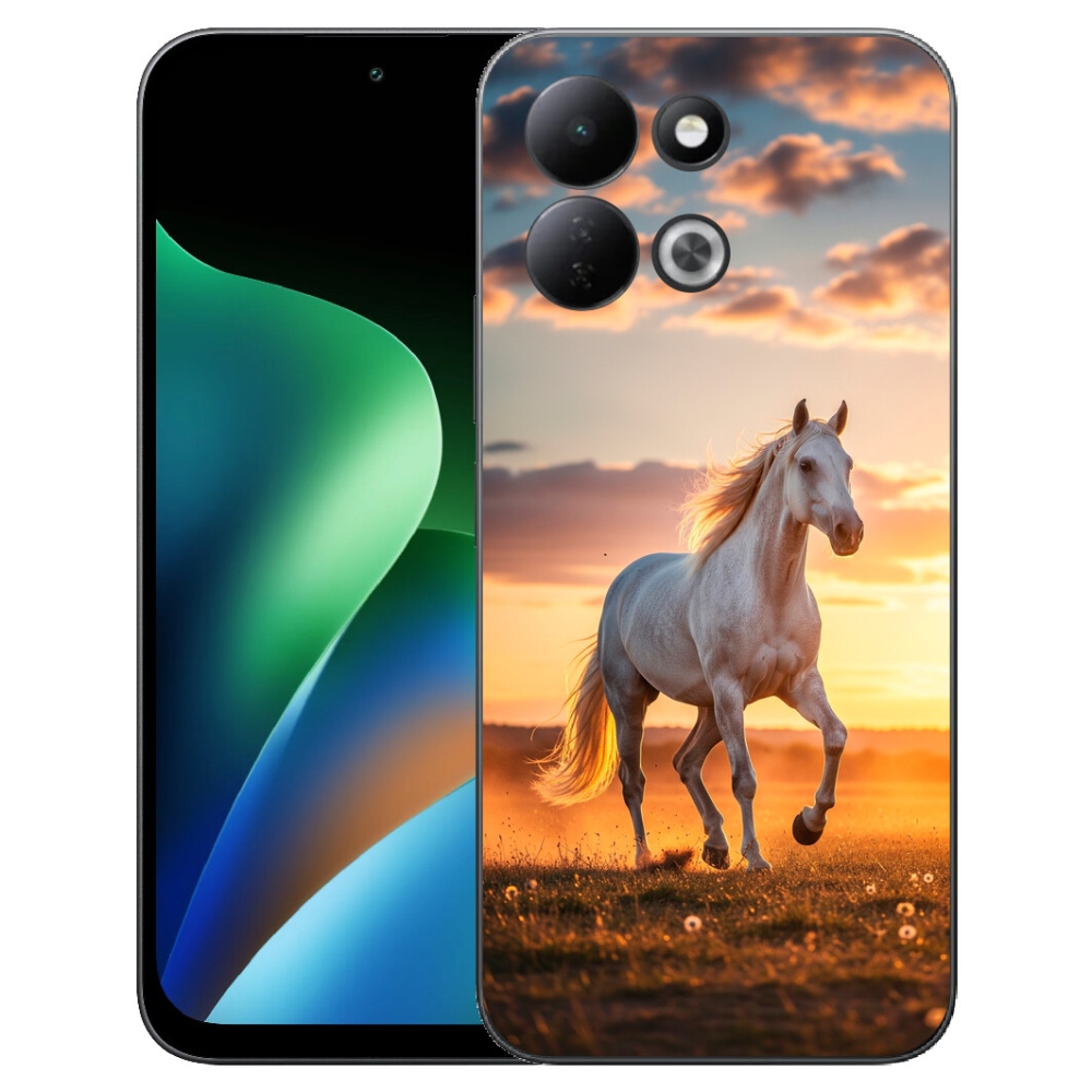 Gelový kryt mmCase na Xiaomi Redmi 17 4G/5G - běžící bílý kůň 2