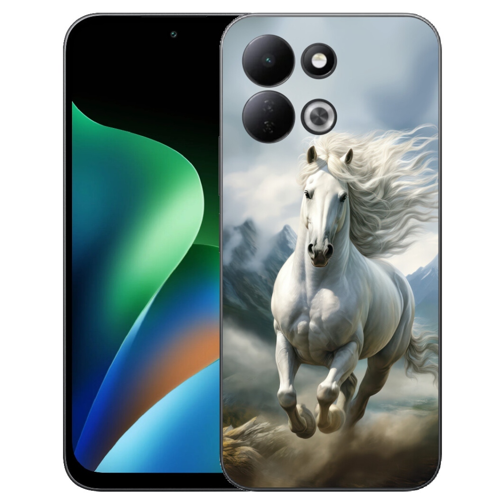 Gelový kryt mmCase na Xiaomi Redmi 17 4G/5G - běžící bílý kůň 3