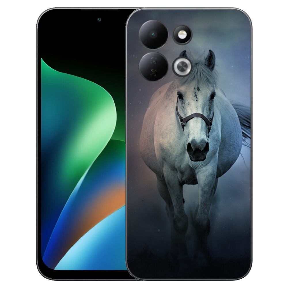 Gelový kryt mmCase na Xiaomi Redmi 17 4G/5G - běžící bílý kůň