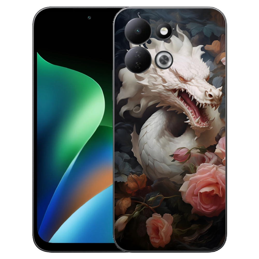 Gelový kryt mmCase na Xiaomi Redmi 17 4G/5G - bílý drak