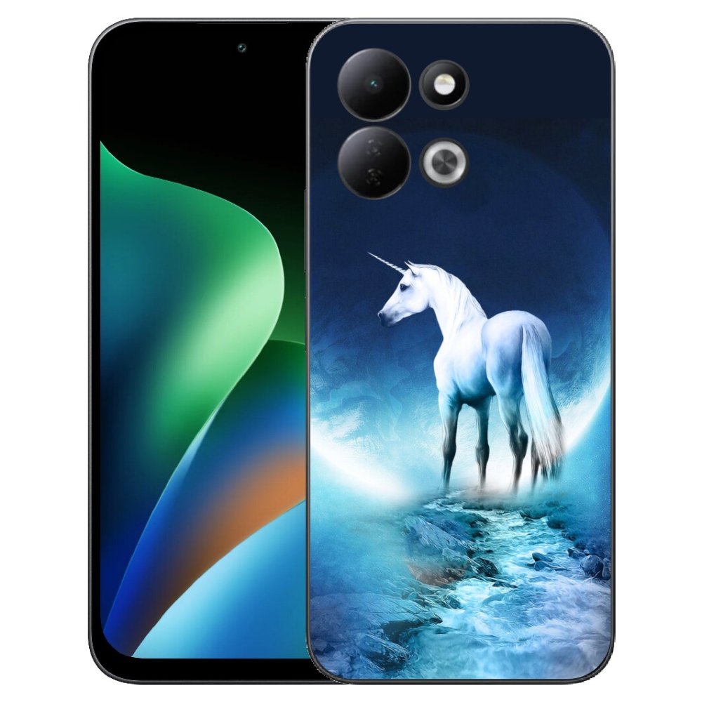 Gelový kryt mmCase na Xiaomi Redmi 17 4G/5G - bílý jednorožec