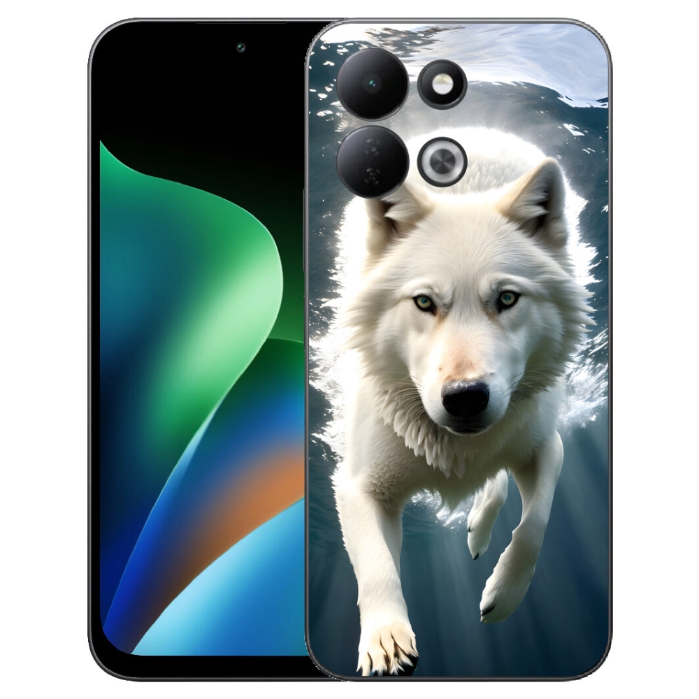 Gelový kryt mmCase na Xiaomi Redmi 17 4G/5G - bílý vlk