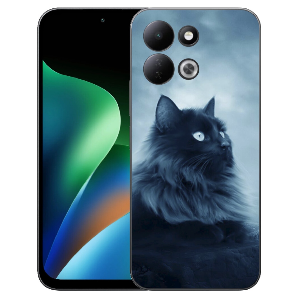 Gelový kryt mmCase na Xiaomi Redmi 17 4G/5G - černá kočka 1