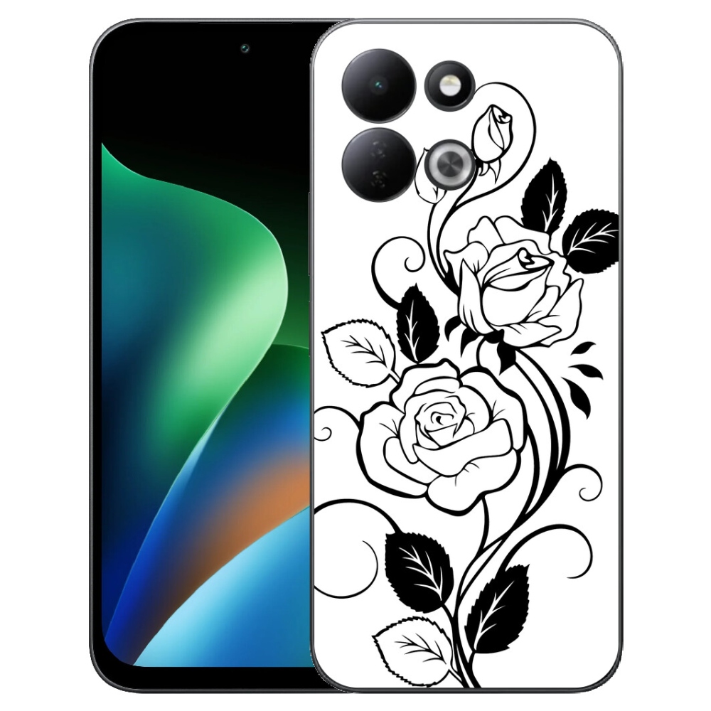 Gelový kryt mmCase na Xiaomi Redmi 17 4G/5G - černobílá růže