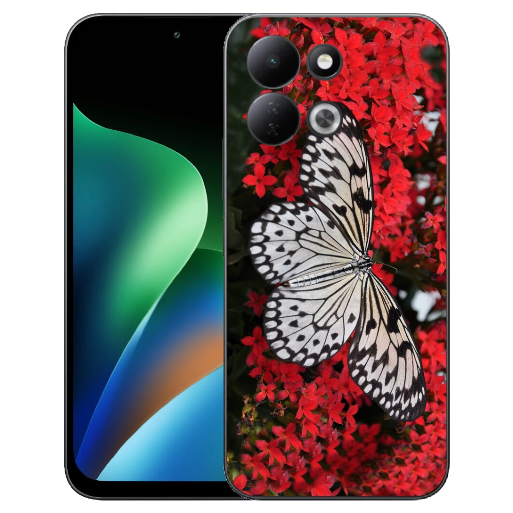 Gelový kryt mmCase na Xiaomi Redmi 17 4G/5G - černobílý motýl 1