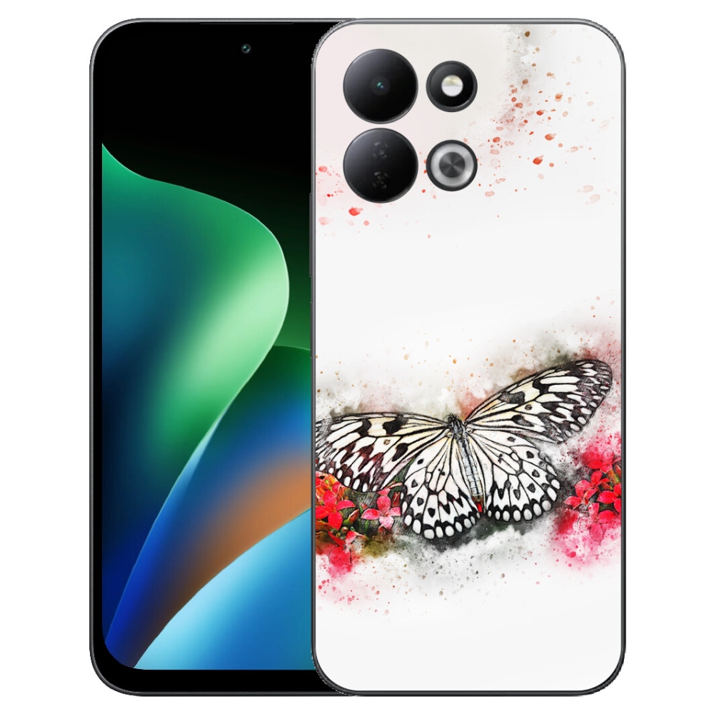 Gelový kryt mmCase na Xiaomi Redmi 17 4G/5G - černobílý motýl