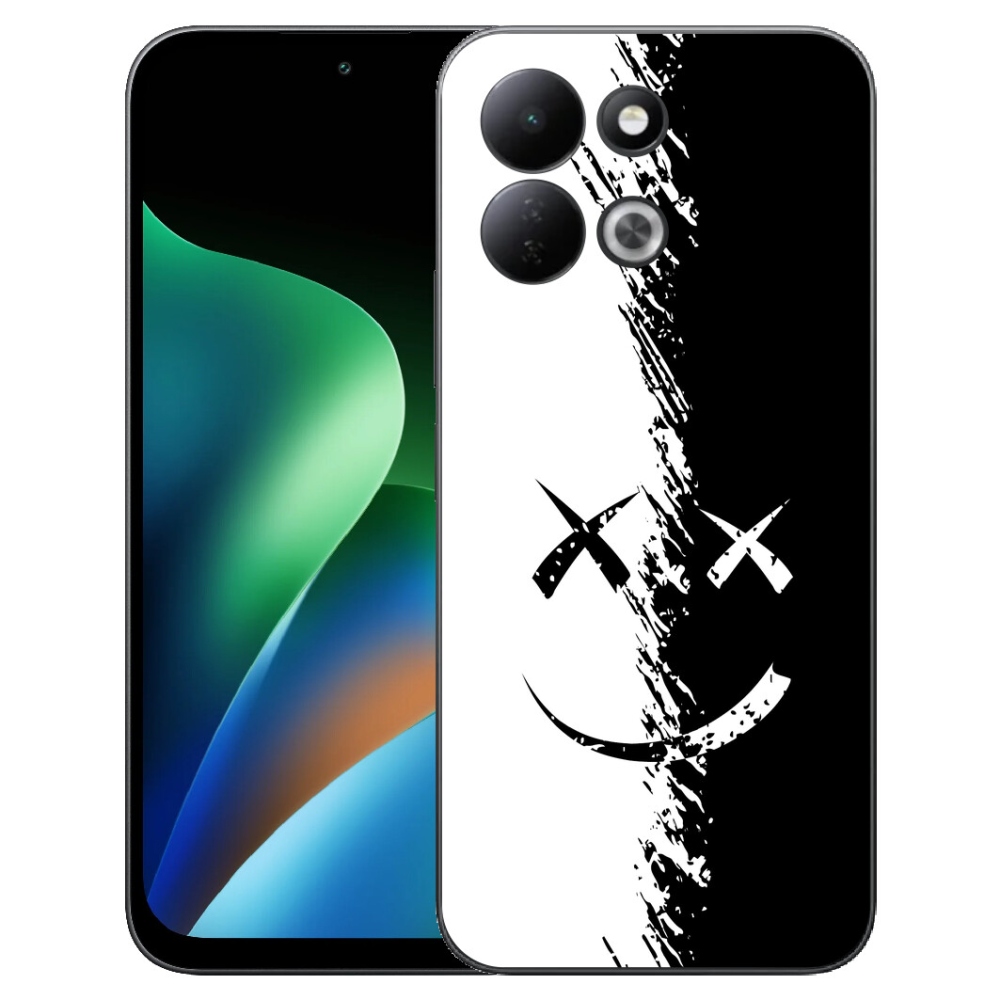 Gelový kryt mmCase na Xiaomi Redmi 17 4G/5G - černobílý smajlík