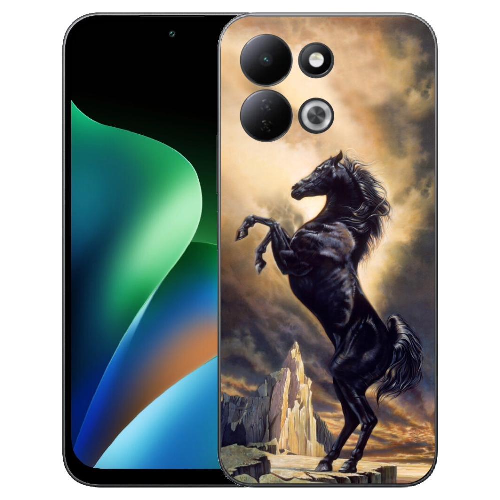 Gelový kryt mmCase na Xiaomi Redmi 17 4G/5G - černý kreslený kůň