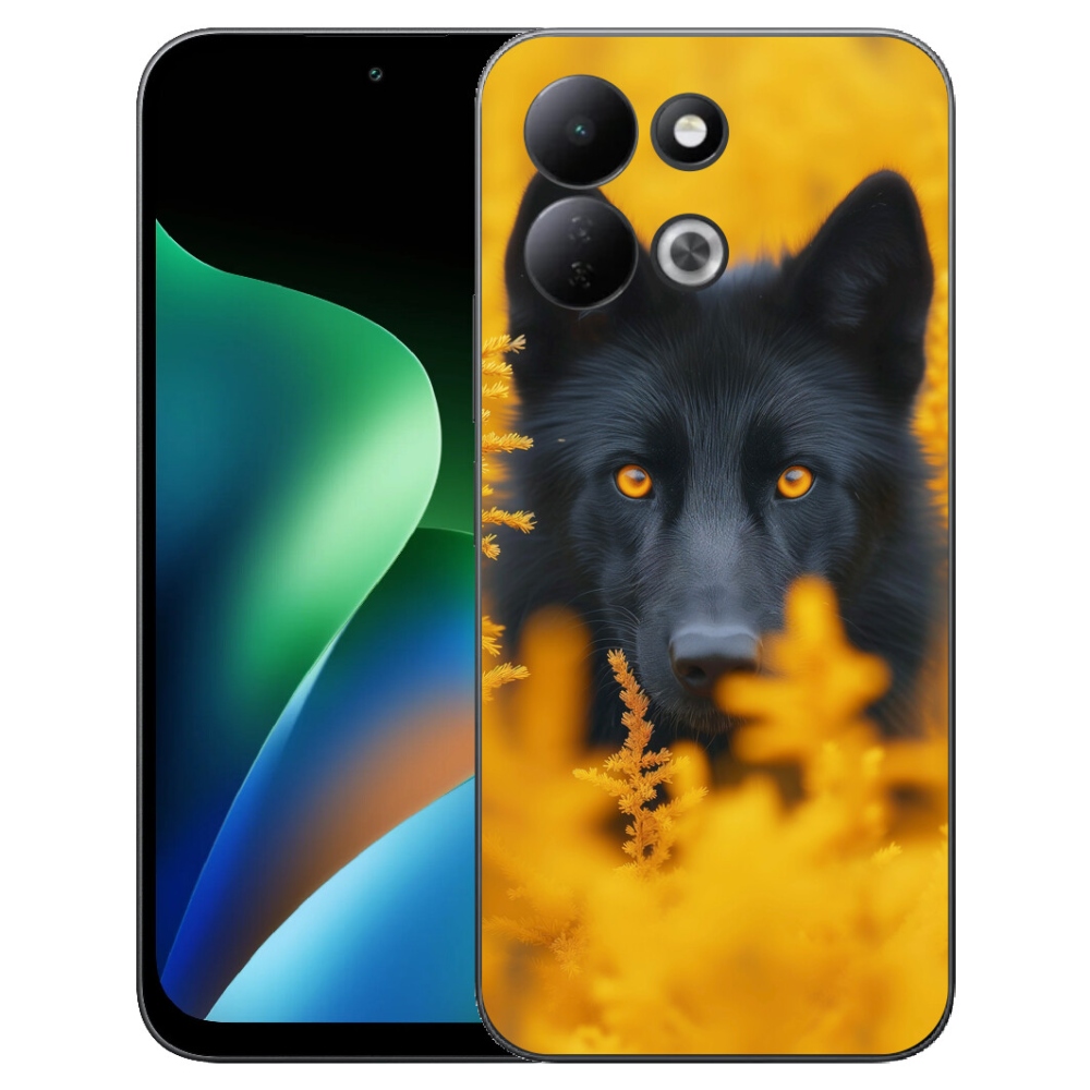 Gelový kryt mmCase na Xiaomi Redmi 17 4G/5G - černý vlk 2