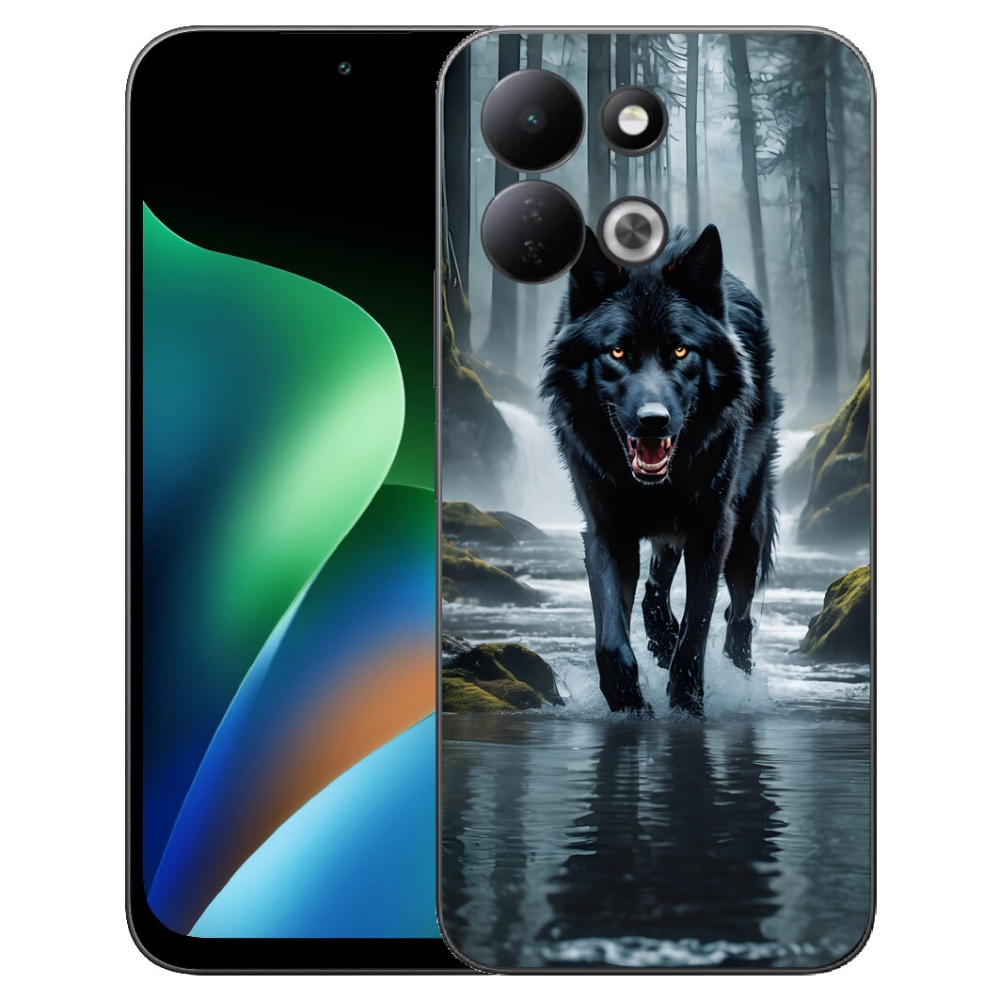 Gelový kryt mmCase na Xiaomi Redmi 17 4G/5G - černý vlk