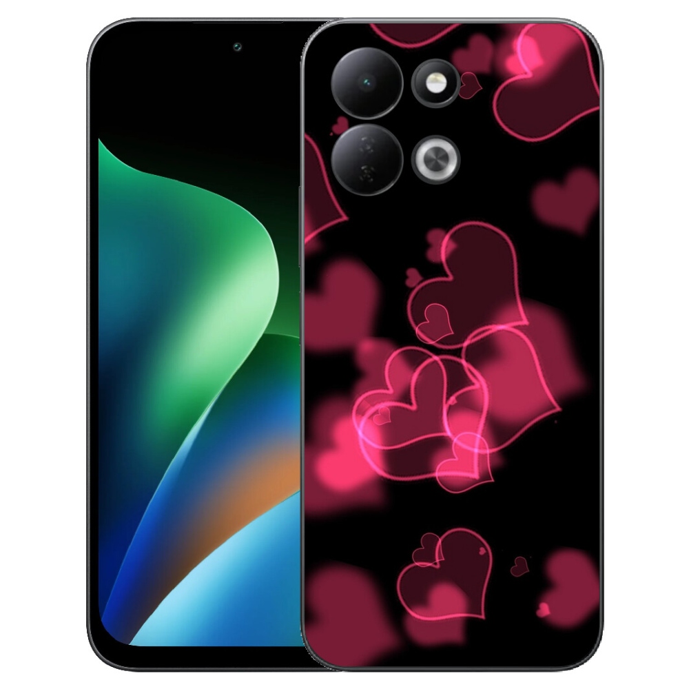 Gelový kryt mmCase na Xiaomi Redmi 17 4G/5G - červená srdíčka