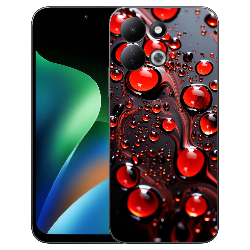 Gelový kryt mmCase na Xiaomi Redmi 17 4G/5G - červené kapky 2