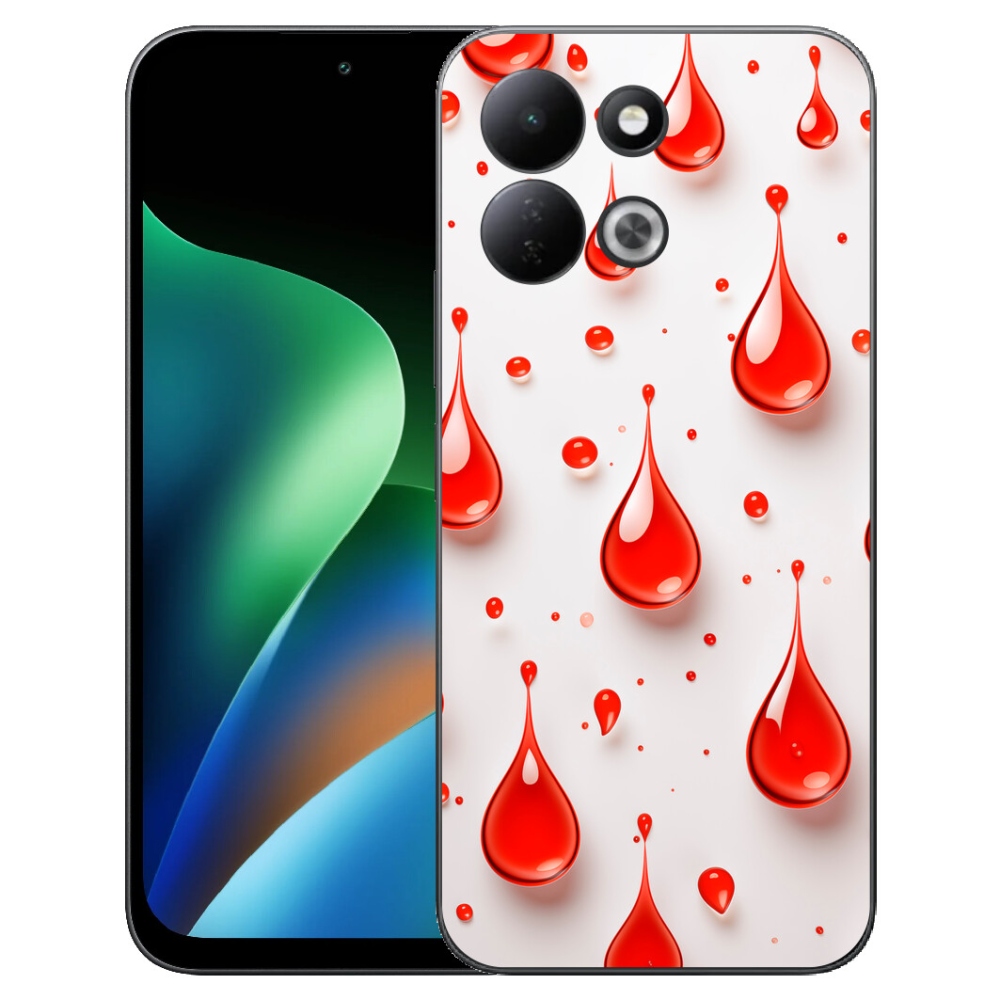 Gelový kryt mmCase na Xiaomi Redmi 17 4G/5G - červené kapky