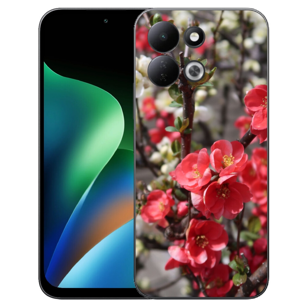 Gelový kryt mmCase na Xiaomi Redmi 17 4G/5G - červené květy