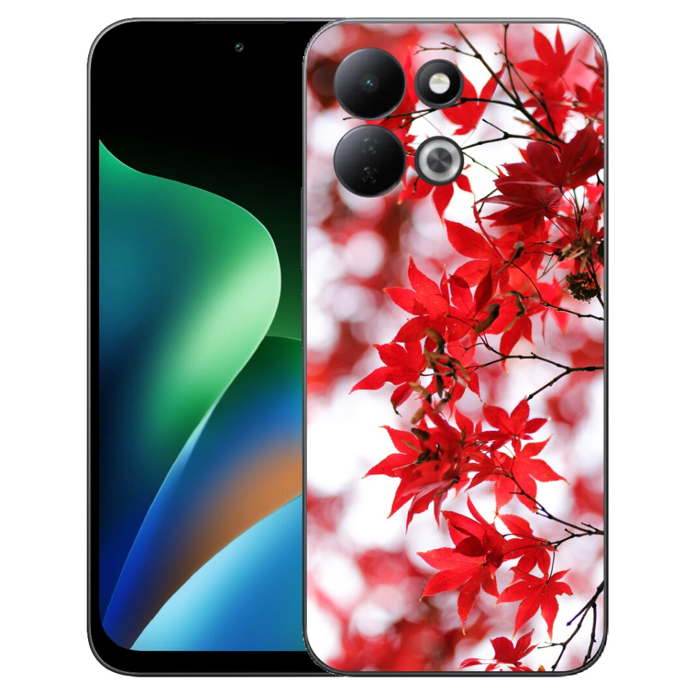 Gelový kryt mmCase na Xiaomi Redmi 17 4G/5G - červené listy