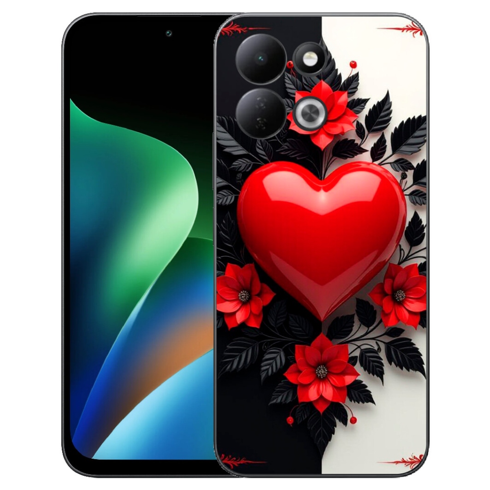 Gelový kryt mmCase na Xiaomi Redmi 17 4G/5G - červené srdce