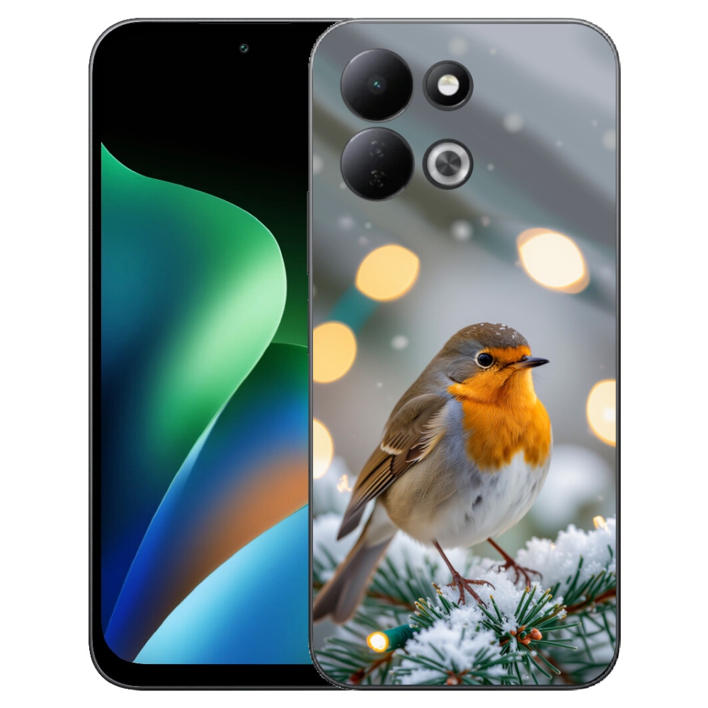 Gelový kryt mmCase na Xiaomi Redmi 17 4G/5G - červenka v zimě