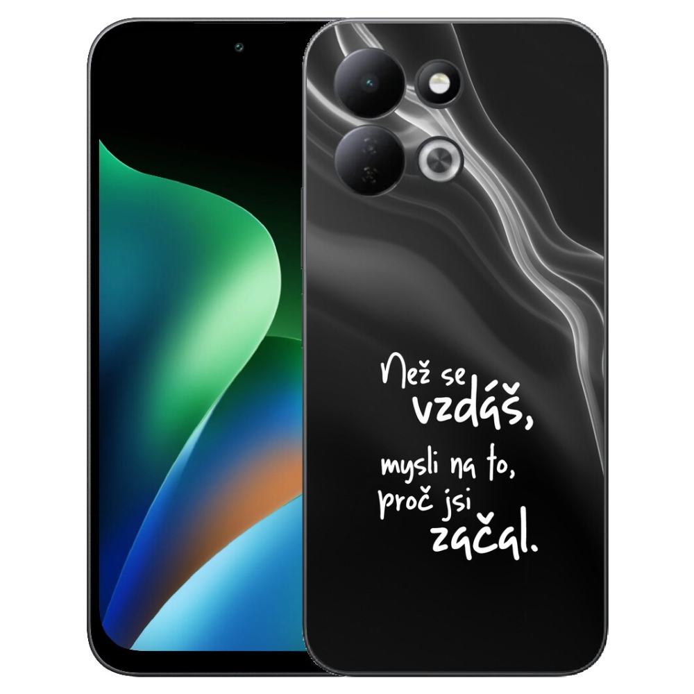 Gelový kryt mmCase na Xiaomi Redmi 17 4G/5G - citát 2 černé pozadí