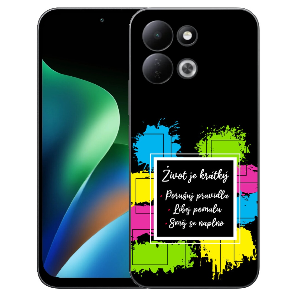 Gelový kryt mmCase na Xiaomi Redmi 17 4G/5G - citát 5 černé pozadí