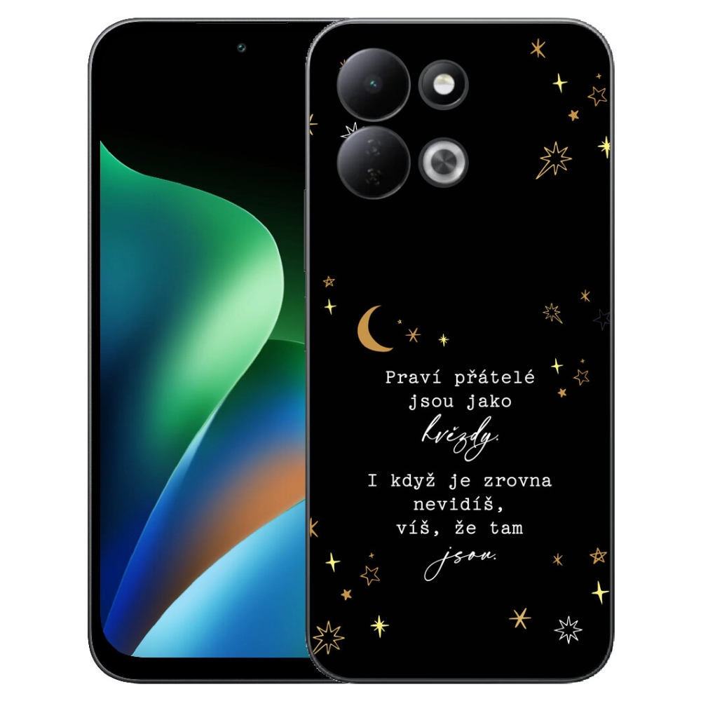 Gelový kryt mmCase na Xiaomi Redmi 17 4G/5G - citát 6 černé pozadí