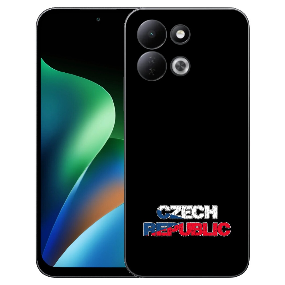 Gelový kryt mmCase na Xiaomi Redmi 17 4G/5G - Czech Republic černé pozadí