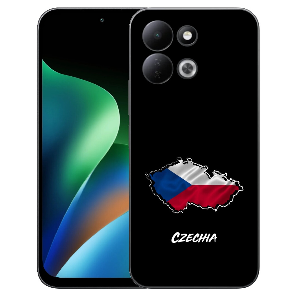 Gelový kryt mmCase na Xiaomi Redmi 17 4G/5G - Czechia černé pozadí